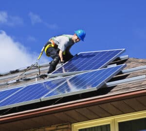 solar panels on roof